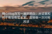 糖心Vlog改写一遍就明白：从证据和例子有没有混出发，直接做一次对照阅读
