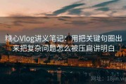 糖心Vlog讲义笔记：用把关键句圈出来把复杂问题怎么被压扁讲明白