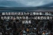 蜂鸟影院的讲法为什么像故事：核心在热度怎么放大信息——试着把段落分层再看